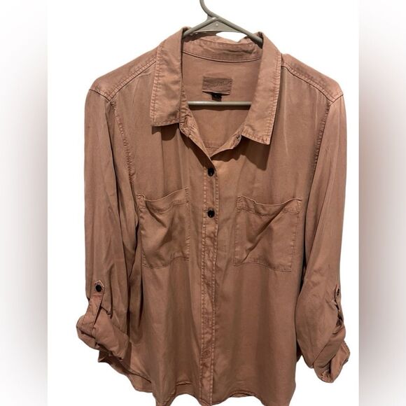 NWOT universal threads women's button down size xl dusty rose - Picture 1 of 8
